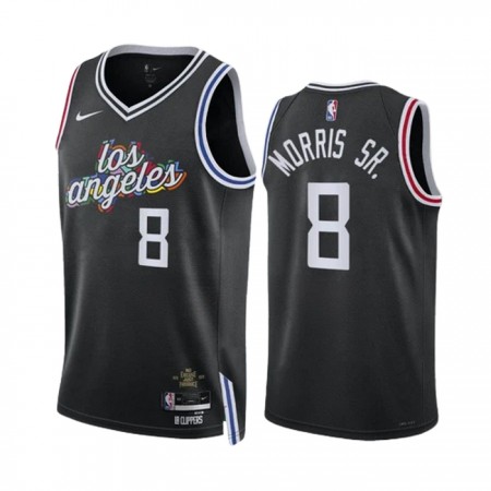 Camiseta Hombre Los Angeles Clippers Marcus Morris SR 8 2022-23 Nike City Edition Negro Swingman